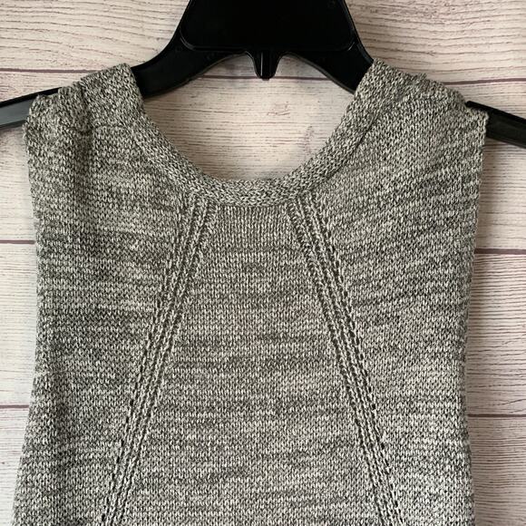 Max Studio Long Gray Knit Cardigan Sweater Vest Sleeveless Duster Open Front M - Picture 7 of 10